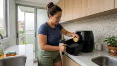 ¿Tu freidora de aire quedó con mal olor? El truco de la rodaja de limón que ayuda sin maltratar el antiadherente